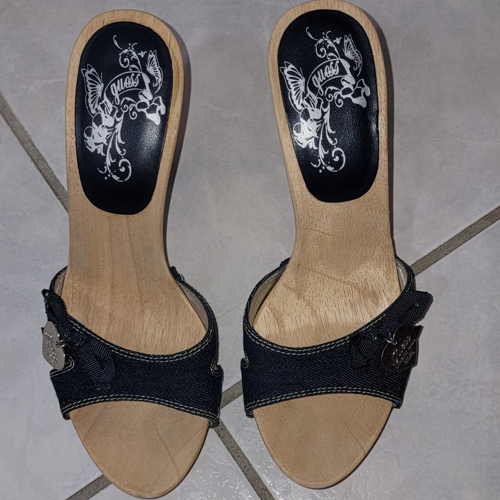 Guess wooden high heels